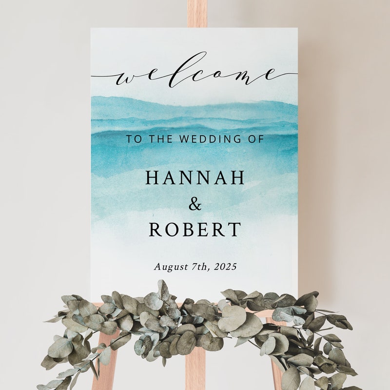 Beach Wedding Signage Template - Etsy