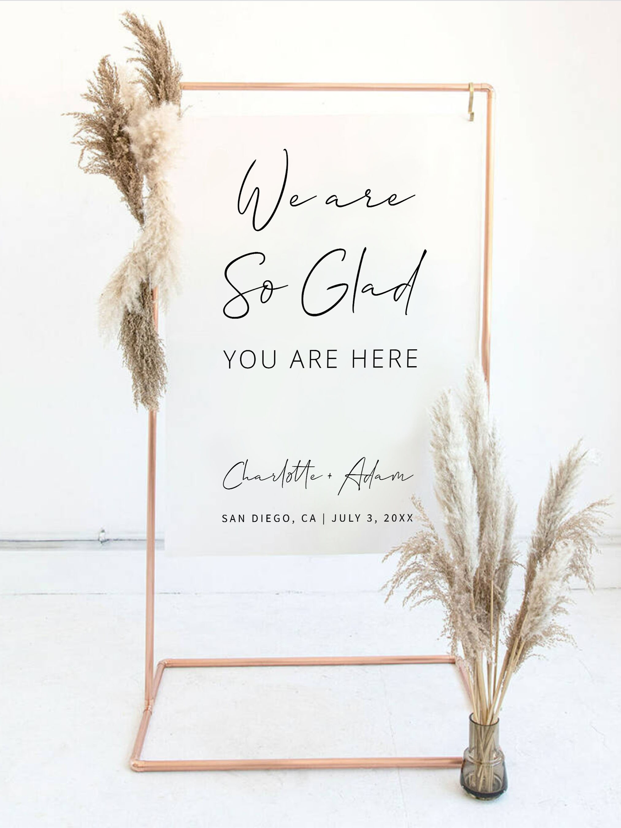 MINIMALIST | We Are so Glad You Are Here Sign, Wedding Welcome Sign ...