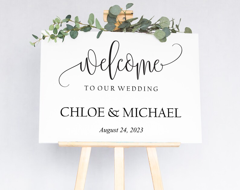 Welcome to Our Wedding Sign Simple Calligraphy Printable | Etsy