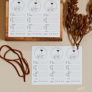 WINE | Tasting Placemat, Blind Wine Tasting Notes, Printable, Sheet ...