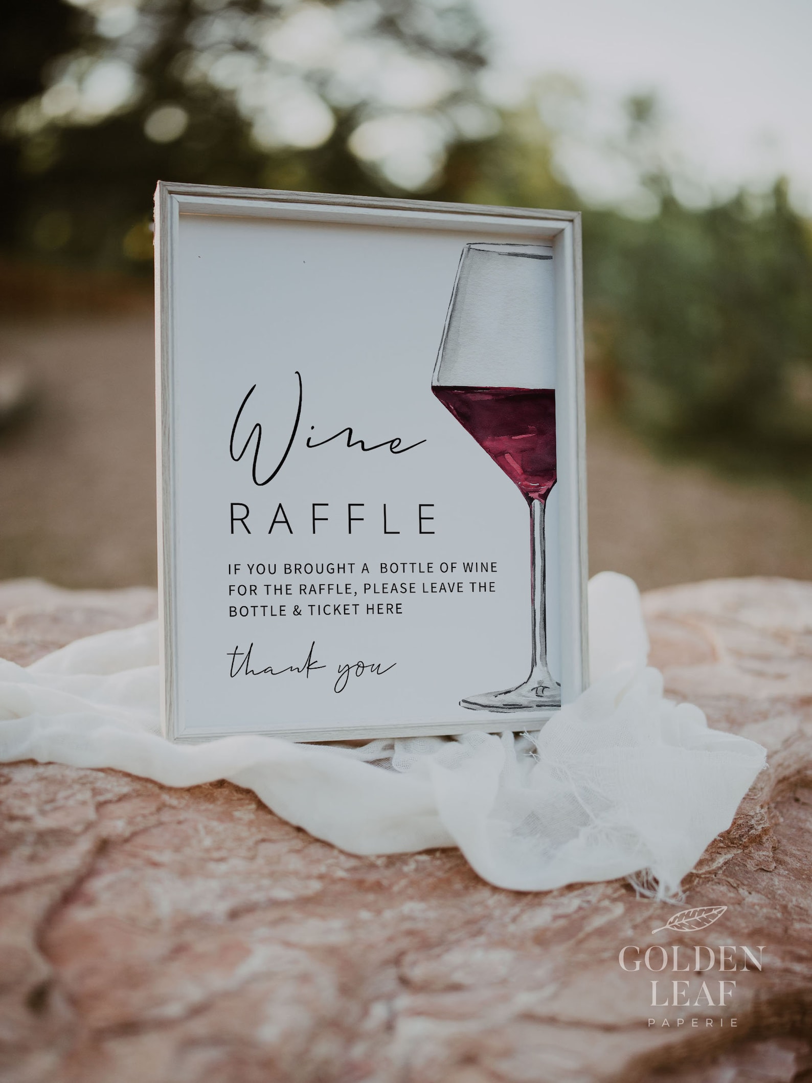Wedding Raffle Sign WINE | Raffle Sign & Card Template, Printable, Modern Bridal Shower ...