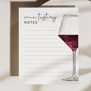 VINO / Note di degustazione, Foglio di degustazione di vini alla cieca, Stampabile, Diario di degustazione di vini, Gioco di degustazione di vini, Download digitale