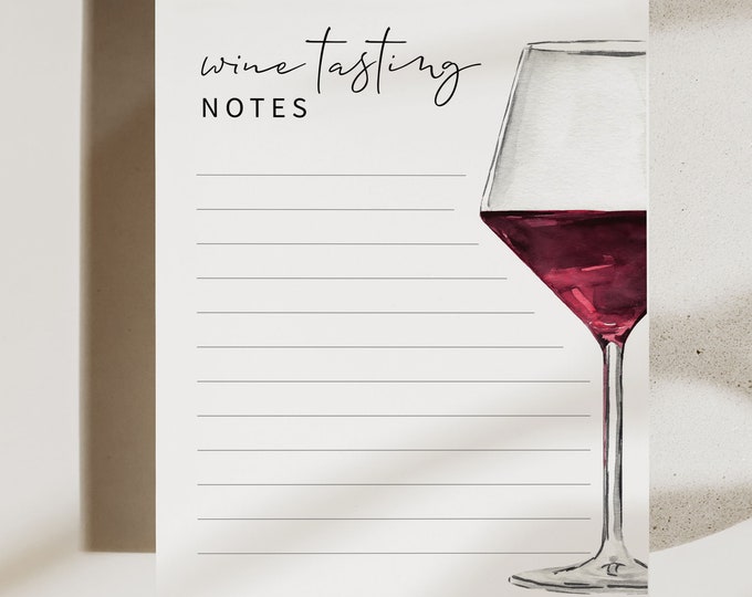 Wine Tasting Card, Wine Tasting Score Card, Wine Tasting Notes ...
