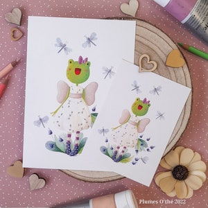 Carte postale ou Tirage A5 "Les libellules"