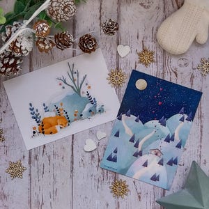 Ansichtkaartenduo voor de kerstvakantie