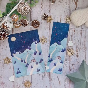 Duo carte postale et marque-pages sur le thème de Noël