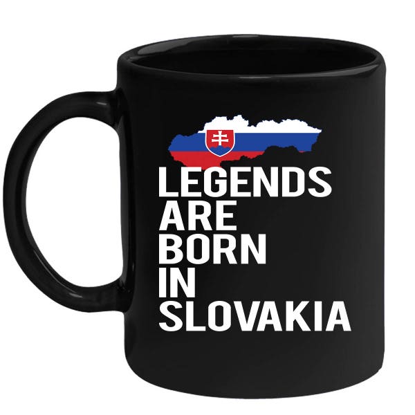 Black mug for people born in Slovakia, Gift for Coffee or Tea lover, Christmas gift for person born in Slovakia