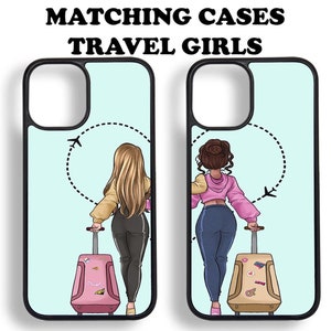 旅行用女の子向けマッチングケース iPhoneケース iPhone 15 14 13 12 11 Pro Max iPhone XR X XS iPhone 7 8 PLUS iPhone Se ギフト、クリスマス