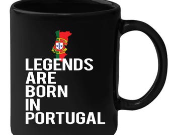 Black mug for people born in Portugal, Gift for Coffee or Tea lover, Christmas gift for person born in Portugal