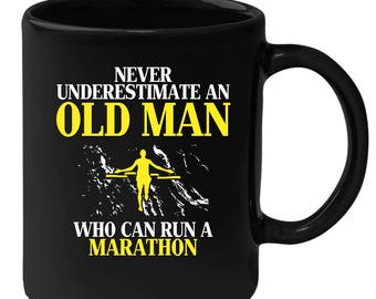 Never Underestimate..Running Novelty Gifts For Dad Grandad Funny Tea Coffee Mug 