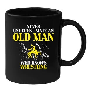 Old man who loves Wrestling Gift, Papa Gift, Grandpa Gift, Mug for Gramps Mug Papa Present, Dog Lover, Christmas gift, Father's day