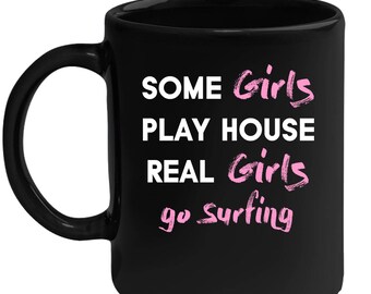 Best Friend Birthday Gift, Funny coffee mug, Christmas mug for her, BFF Mug, Girlfriend Mug, Surfing Black Mug for Her, Mother's Day gift