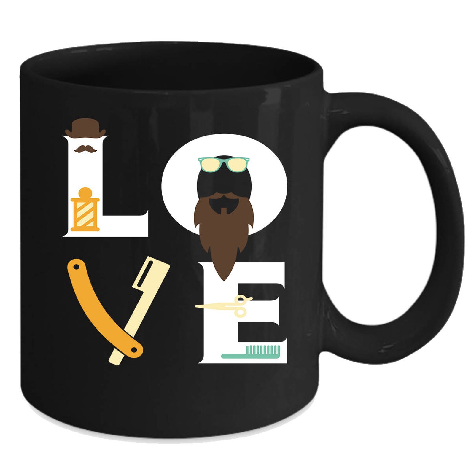 LOVE Barber Gift Christmas Birthday Present for Barber Black Etsy