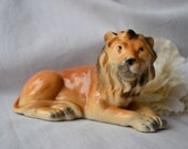 Sitzendorf Dresden Germany Porcelain lion ornament vintage lion figurine