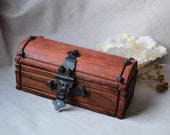 Viking small chest Wooden box trinket box jewellery holder unique old wooden metal home decor viking decor viking jewellery ornament