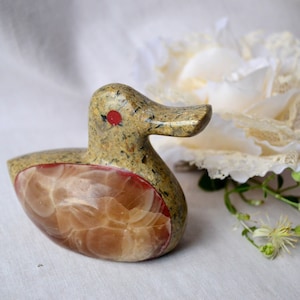Onyx marble duck figurine brown onyx ornament onyx animals duck gift duck decor