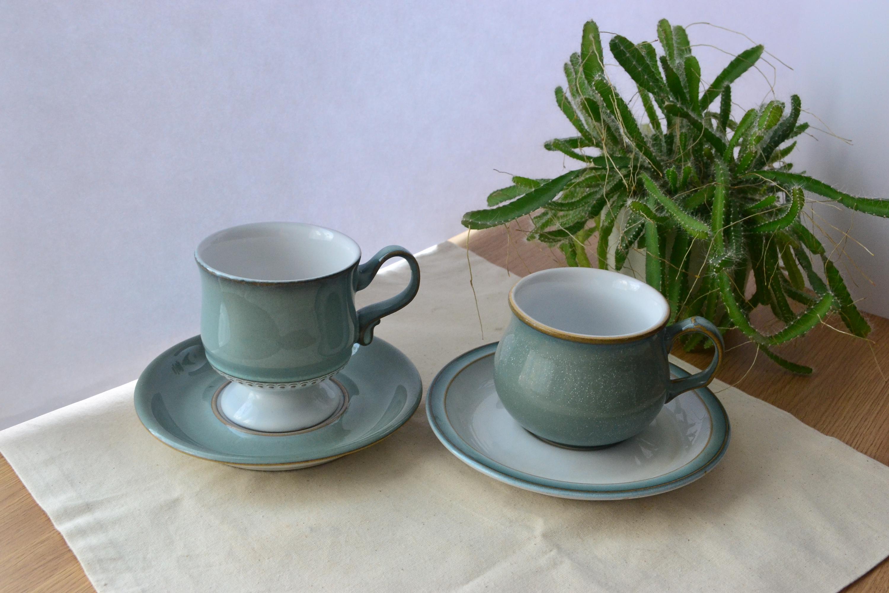 DENBY リージェンシーグリーン コーヒー&ティーカップ&ソーサー 2 個