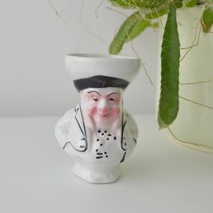 Vintage Staffordshire Koch Koch Eierbecher Charakter Keramik | Englisch Frühstückstisch Neuheit Eierbecher
