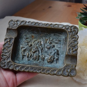 Brass ashtray vintage decorative tray jewellery holder jewellery stand