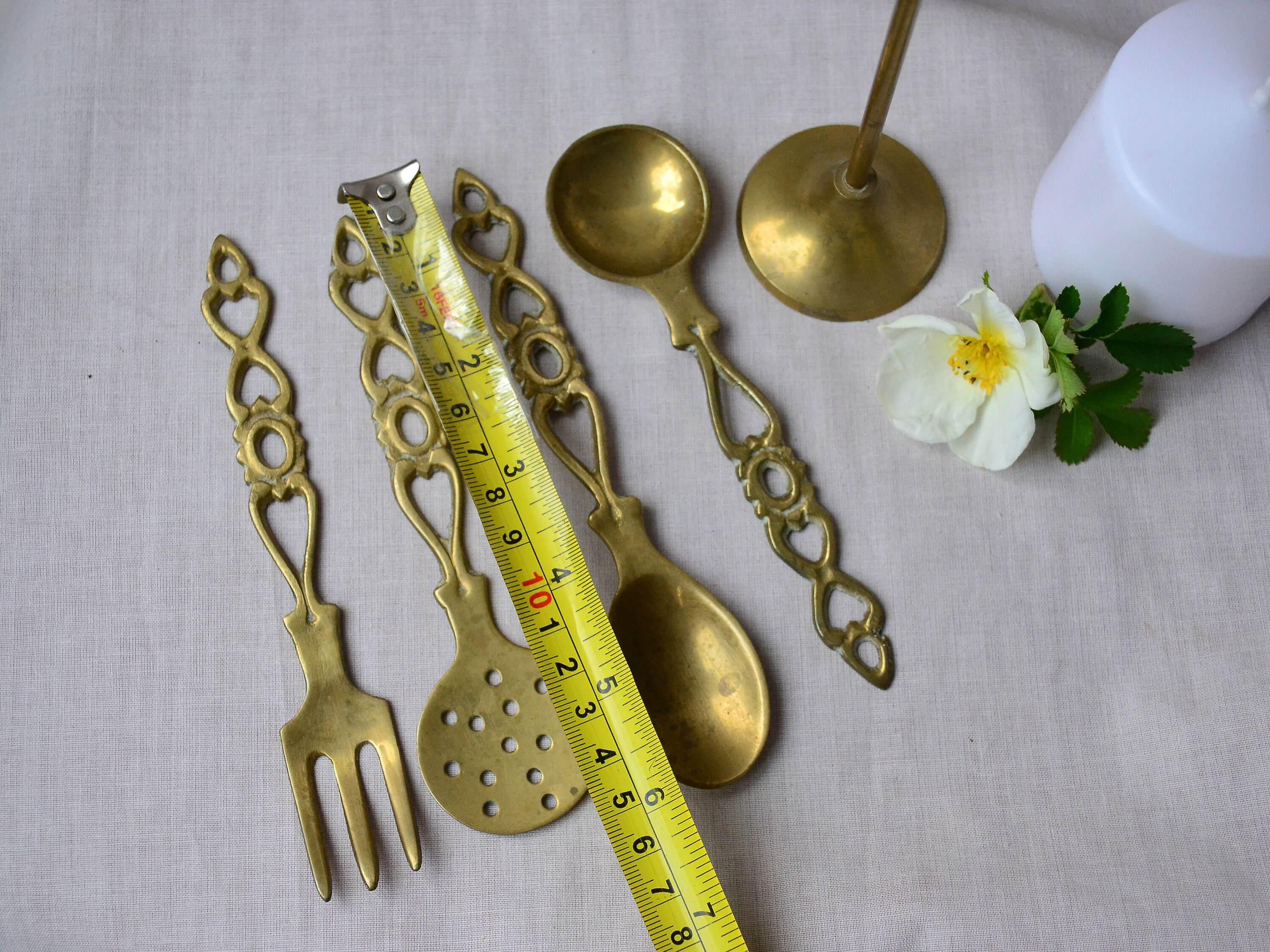 Vintage Mini Brass Kitchen Tools on Stand Set of 4 Brass Fork Etsy