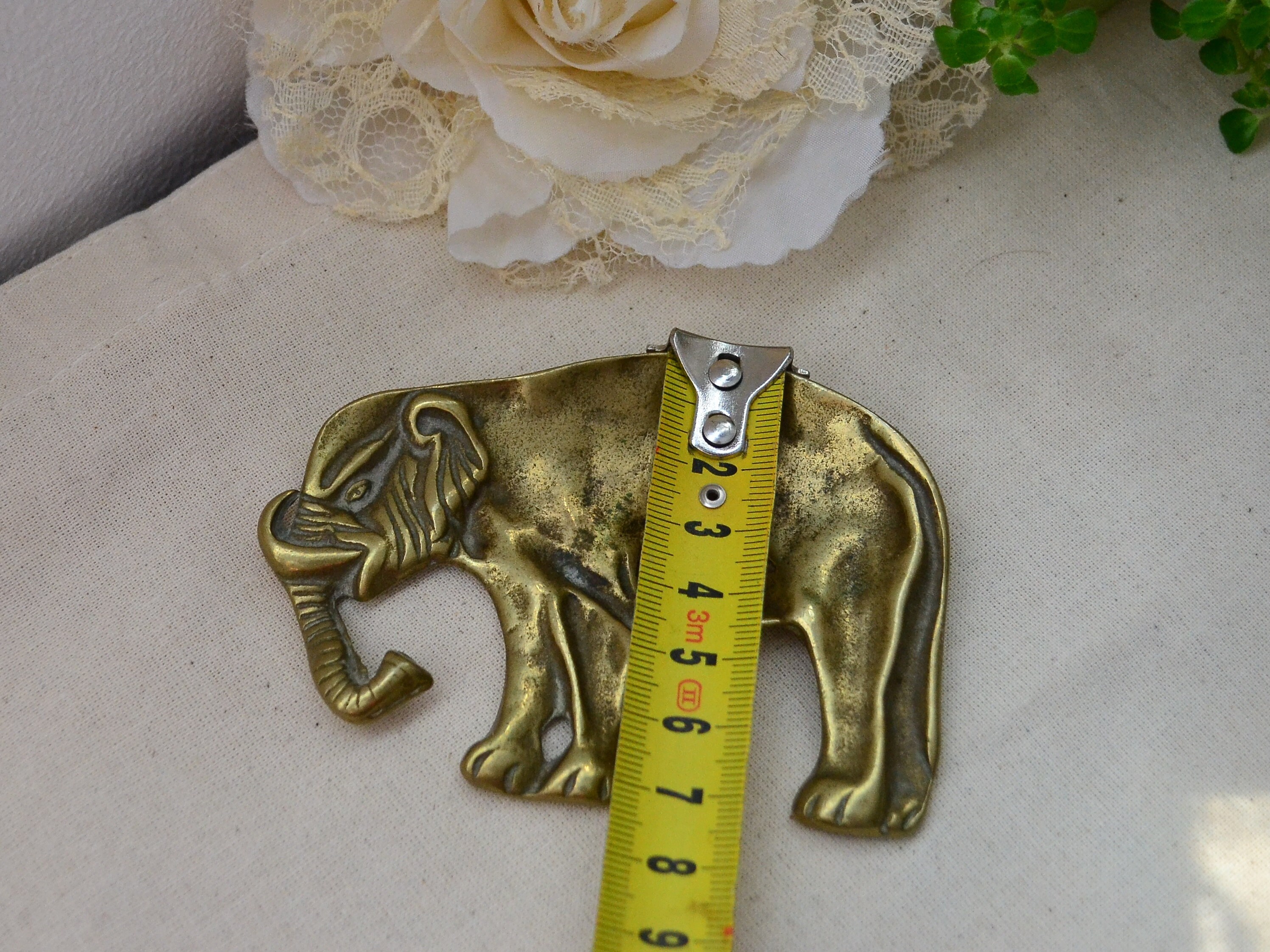 Brass elephant trinket dish ring dish elephant ornament Etsy