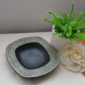 Ashtray HK trinket Dish Danish Ceramic Ashtray Brown Ceramic Danish Art Deco