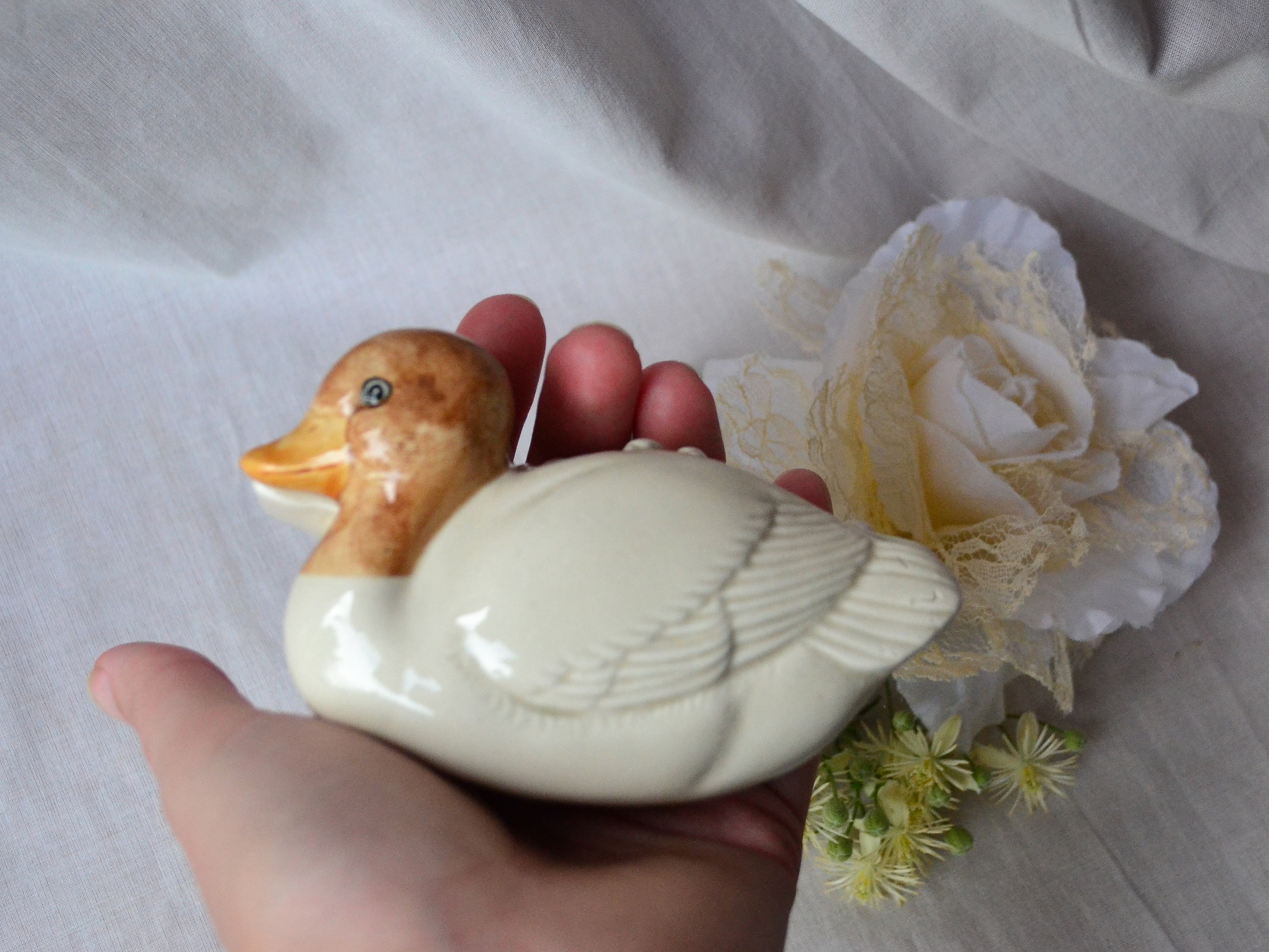 アヒルの箱、陶器のアヒルの宝石箱、アヒルの陶器の箱、アヒルの装飾品