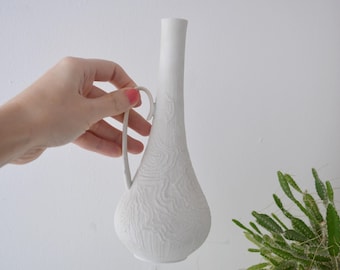 ヴィンテージ カイザー ビスク磁器花瓶 | ドイツ製 オプアート