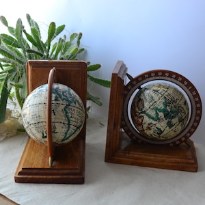 Globe 2set Buchstütze Vintage Holz Buchstützen Vintage Ornament Map Buchstütze