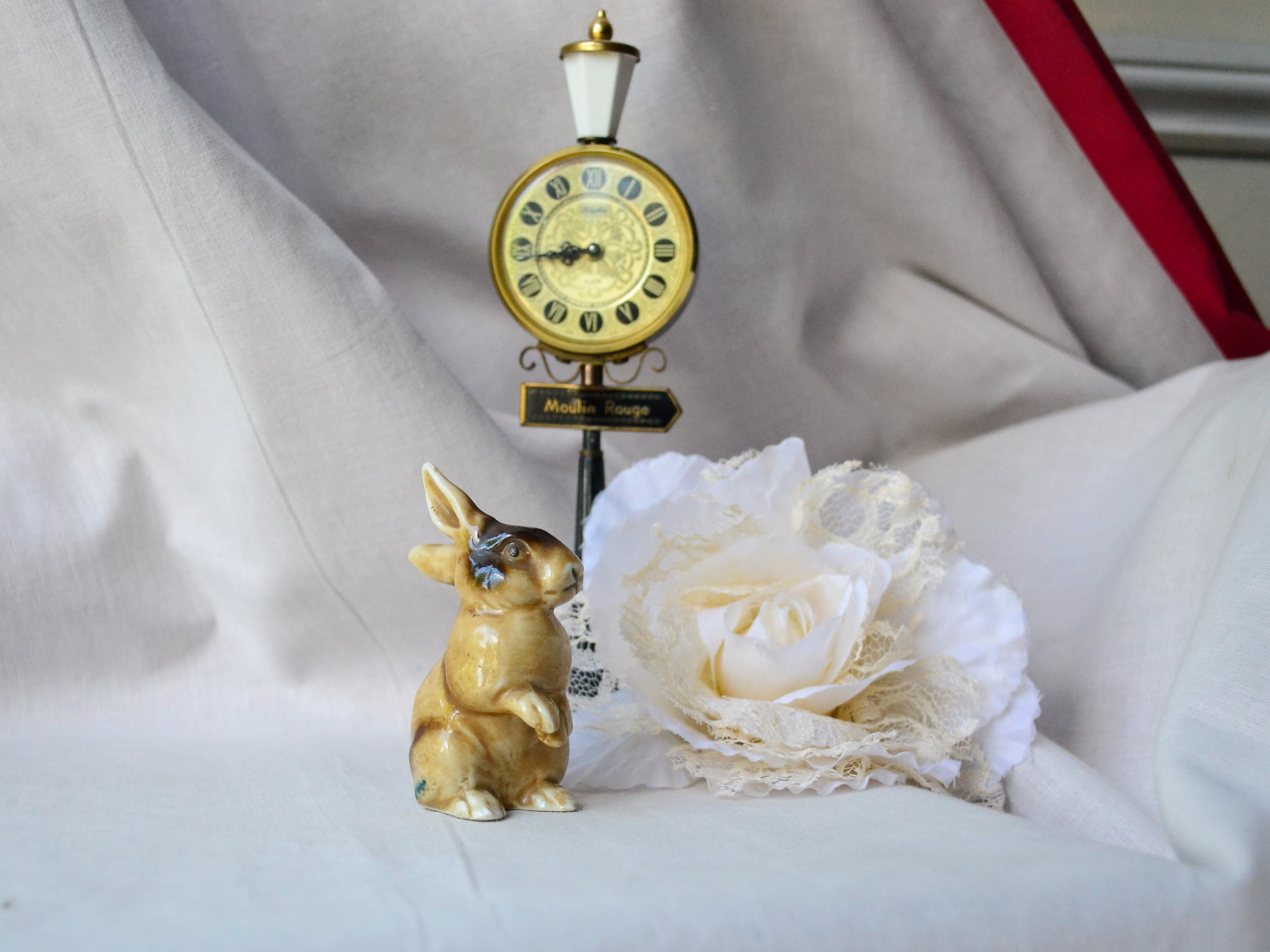 陶器のウサギの置物 ドイツ製 ヴィンテージ ウサギの飾り レトロ