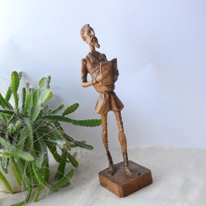 Ouro Artesania Hand Carved Wooden Don Quixote Spanish Wooden Quixote Figurine