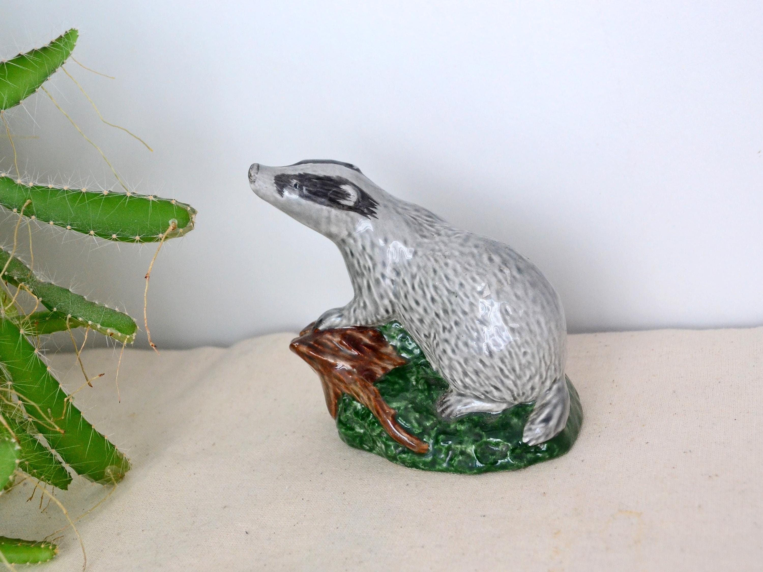 Vintage Beswick Badger Porcelain Figurine, Ornament Decor - Etsy