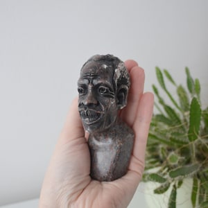 Vintage Signed Soapstone Carved African Bust Figurine - Etsy