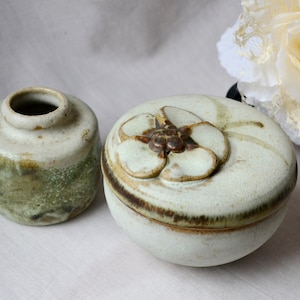 Poterie vase et coffret poterie vintage bottel fleur boîte bouteilles en céramique en céramique ornement céramique salle de bain poterie bibelot boîte