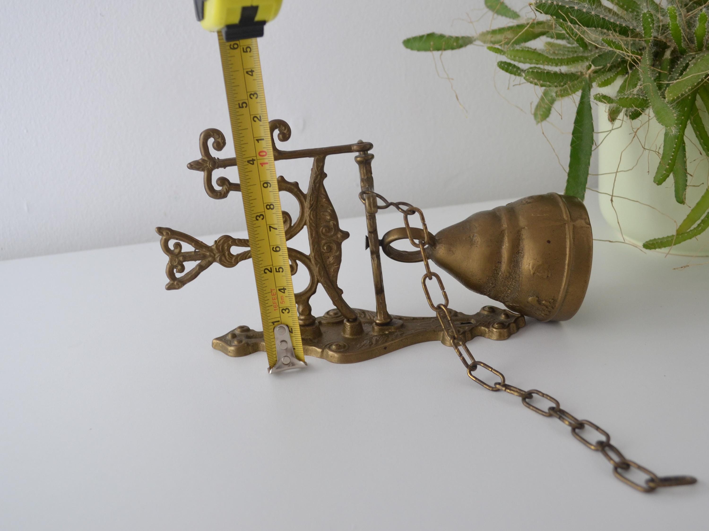 ヴィンテージ真鍮ドラゴンウォールベル、華やかな東洋風デザイン