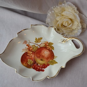Crown Devon porcelain fruit dish with apple leaf shape dish kitchen decor fruit tray