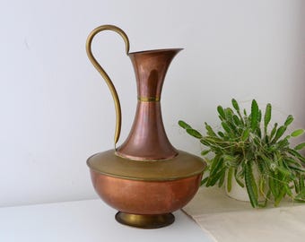 ヴィンテージ銅製花瓶（取っ手2つ付き） - 手作り植木鉢装飾 - Etsy 日本