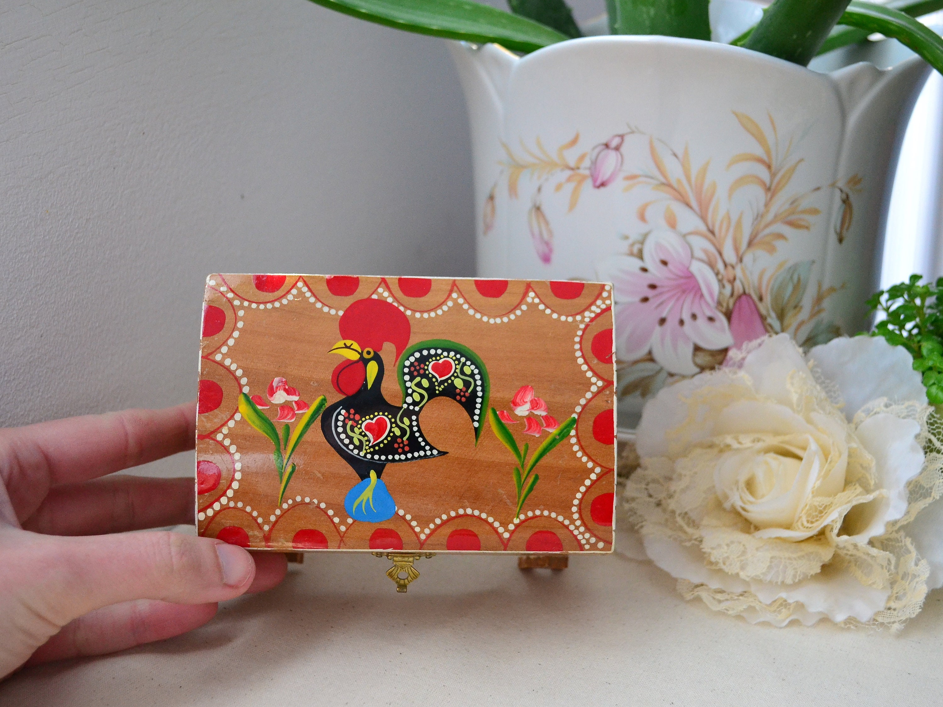 Portuguese Rooster Wooden Box Trinket Box Jewellery Box Holder Etsy UK