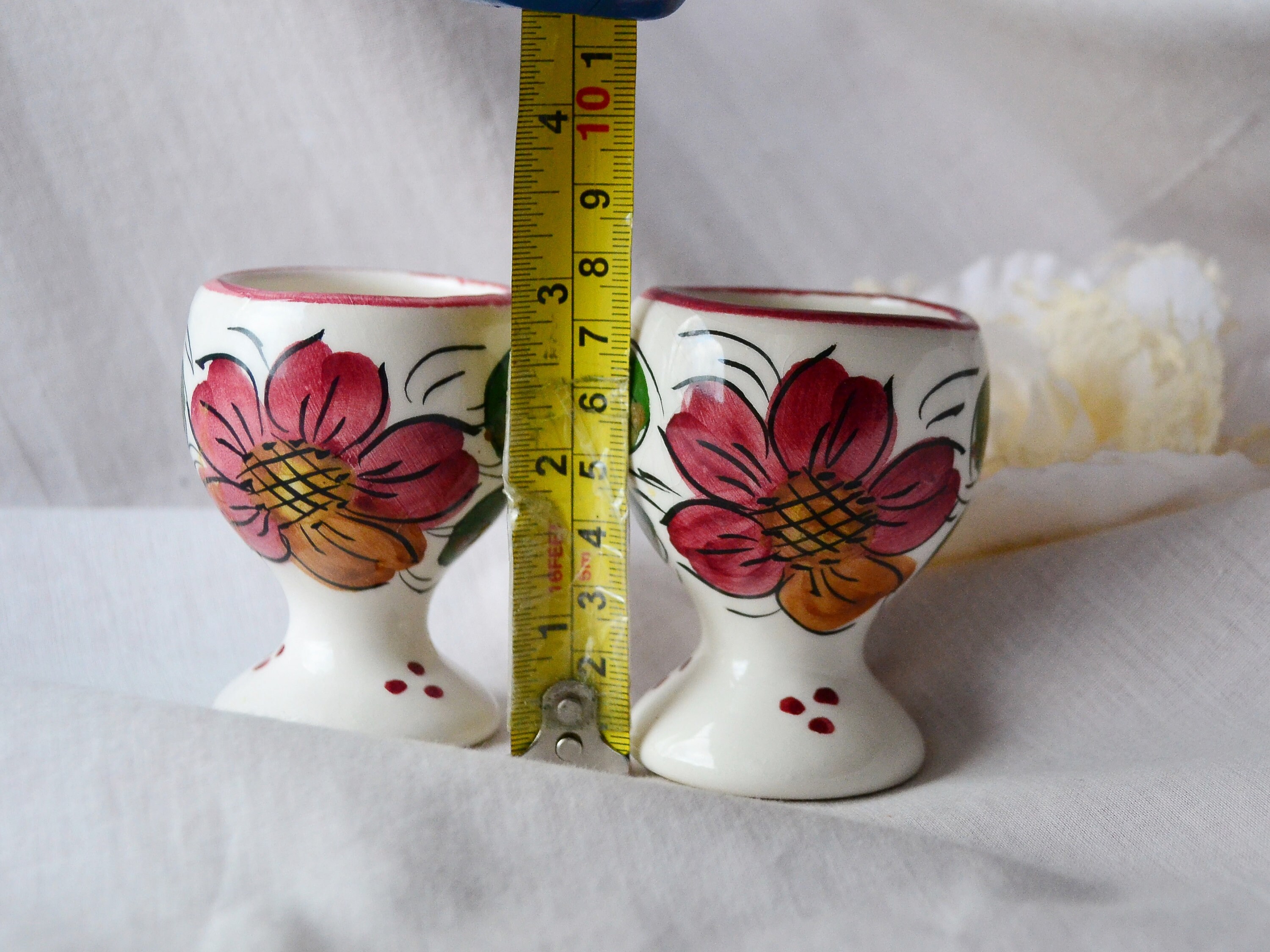 Folk ggg cups Spanish pottery Spanish pottery flower cups egg Etsy 日本