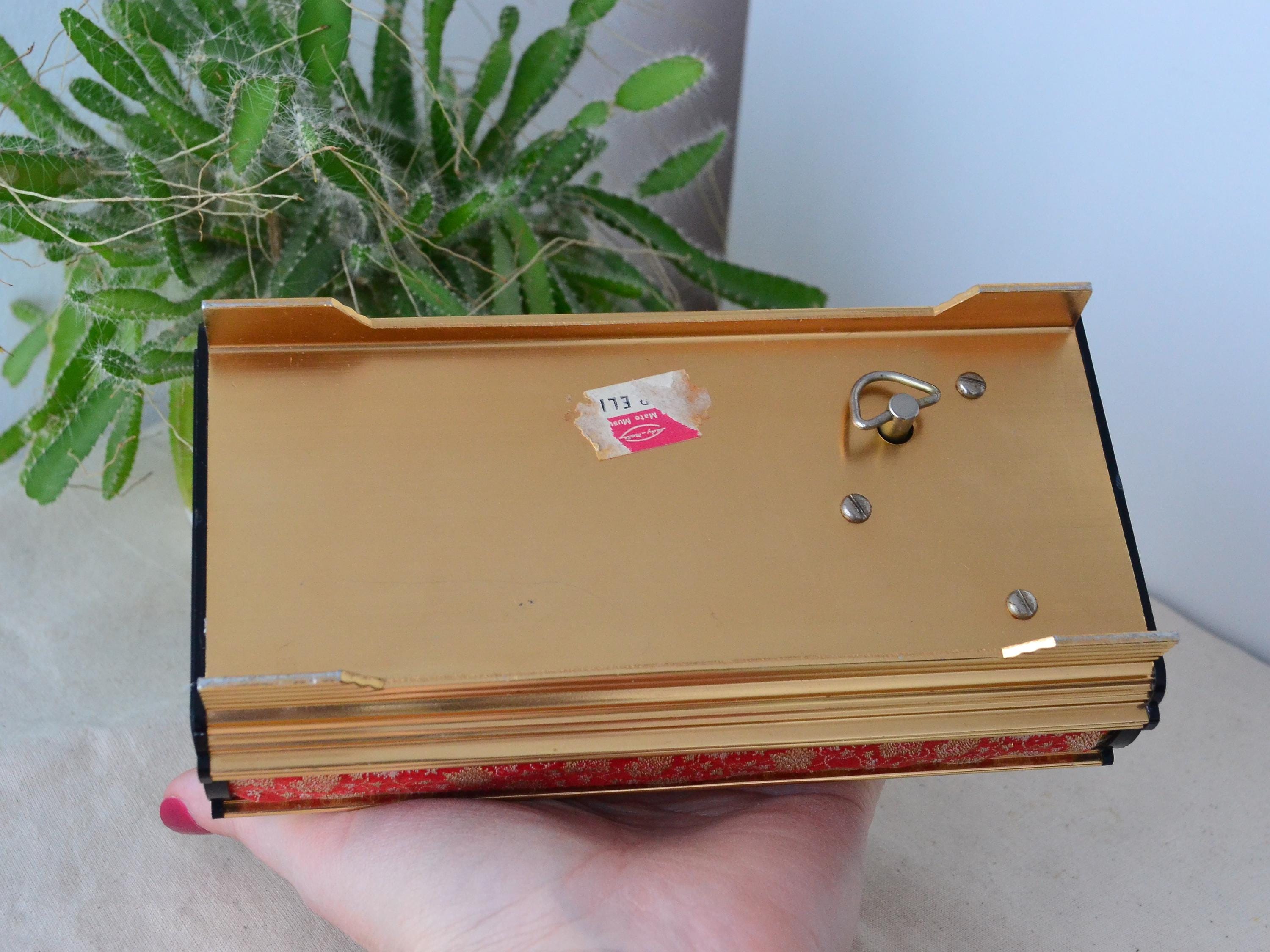 Vintage Lady Mate Red Music Box, Japanese Music Jewelry Box, 1970