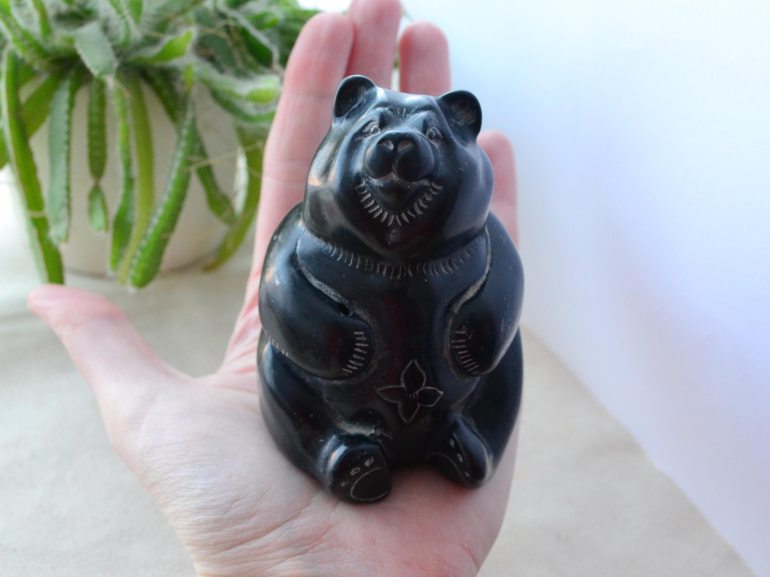 Canadian Soap Stone Bear Black Bear Figurine Bear Ornament