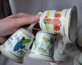 FRANKLIN PORCELAIN 花の妖精 磁器製ベルコレクション Franklin Porcelain Enchanted Fairy Flower Bells, Set of 12 - Etsy