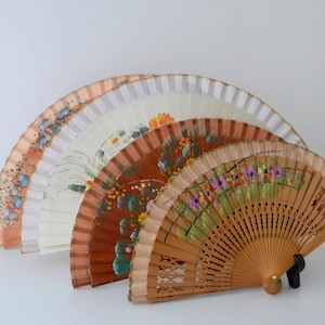 Spanish Flamenco Hand Fan Collection | Vintage Hand-Painted | Choose Your Size | Traditional Dance Fans | Decorative Display