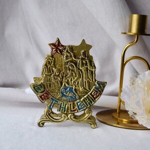 Bethlehem brass table cloth rack christmas table decoration brass Christmas table