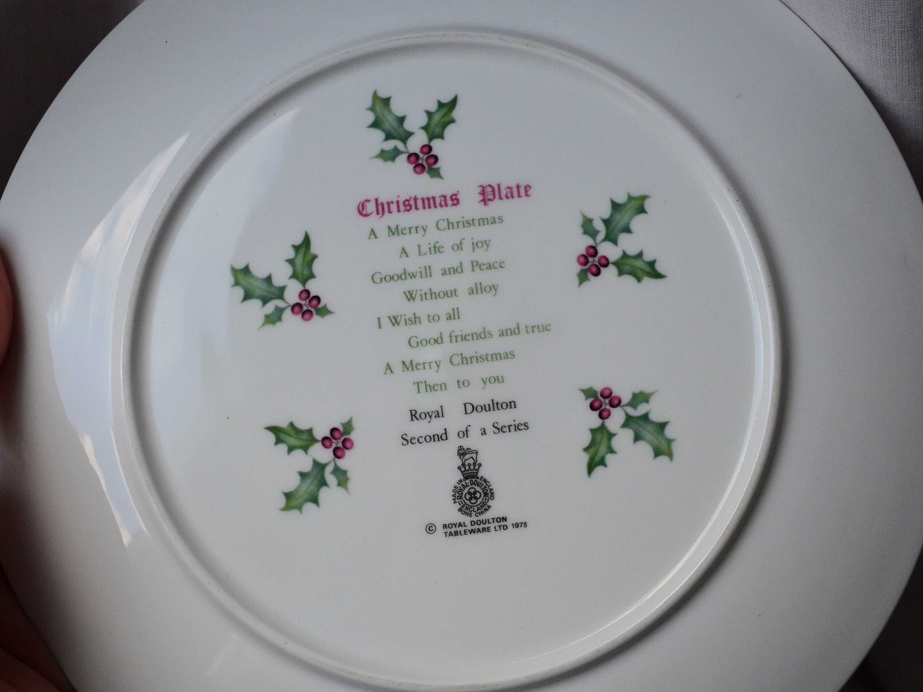 ロイヤル ドルトン クリスマス 1978 プレート 磁器 クリスマス