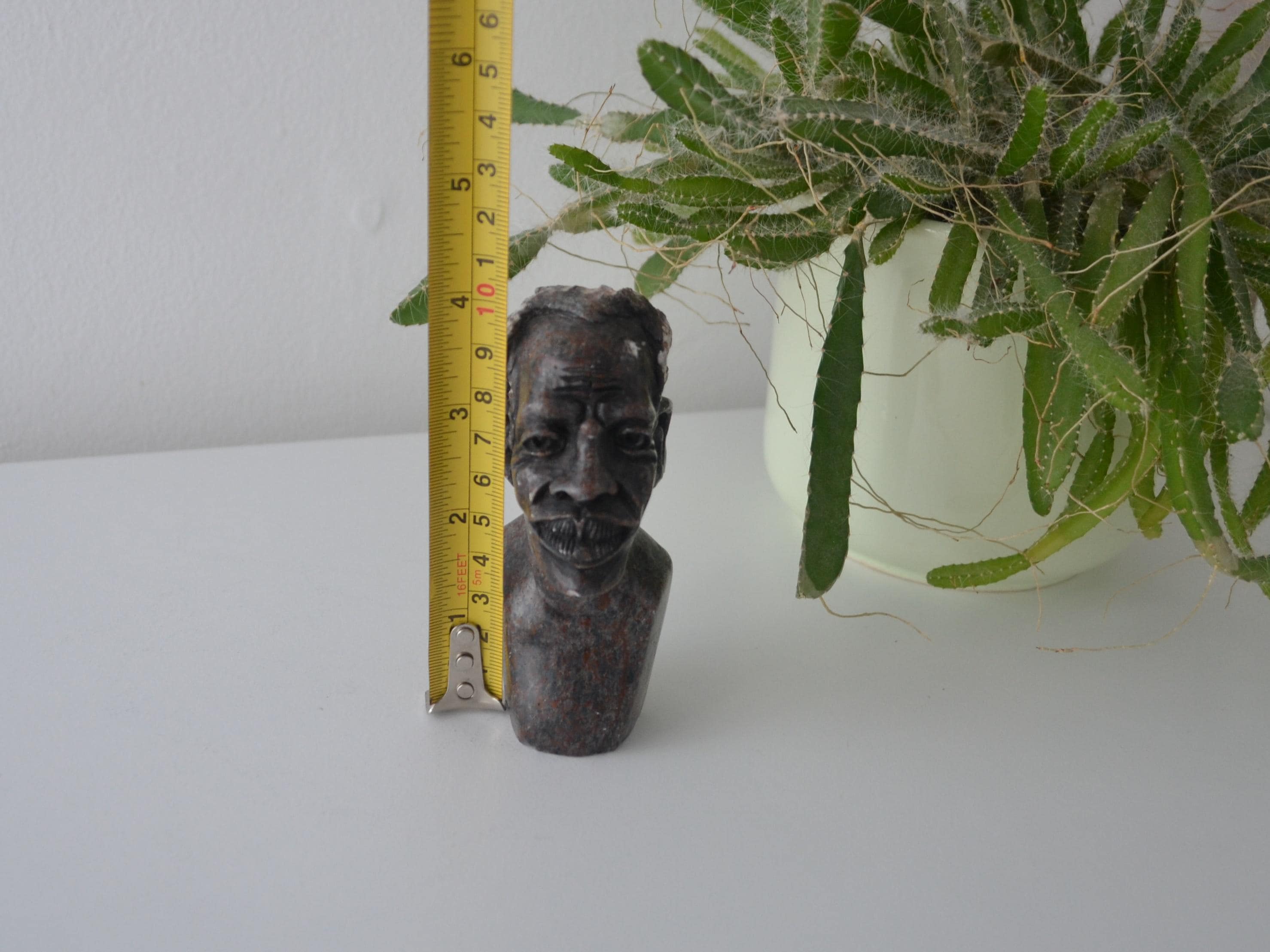 Vintage Signed Soapstone Carved African Bust Figurine - Etsy