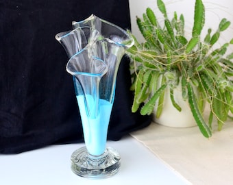 ヴィンテージ ムラーノ スタイル 手吹きガラス ハンカチ花瓶 - Etsy 日本