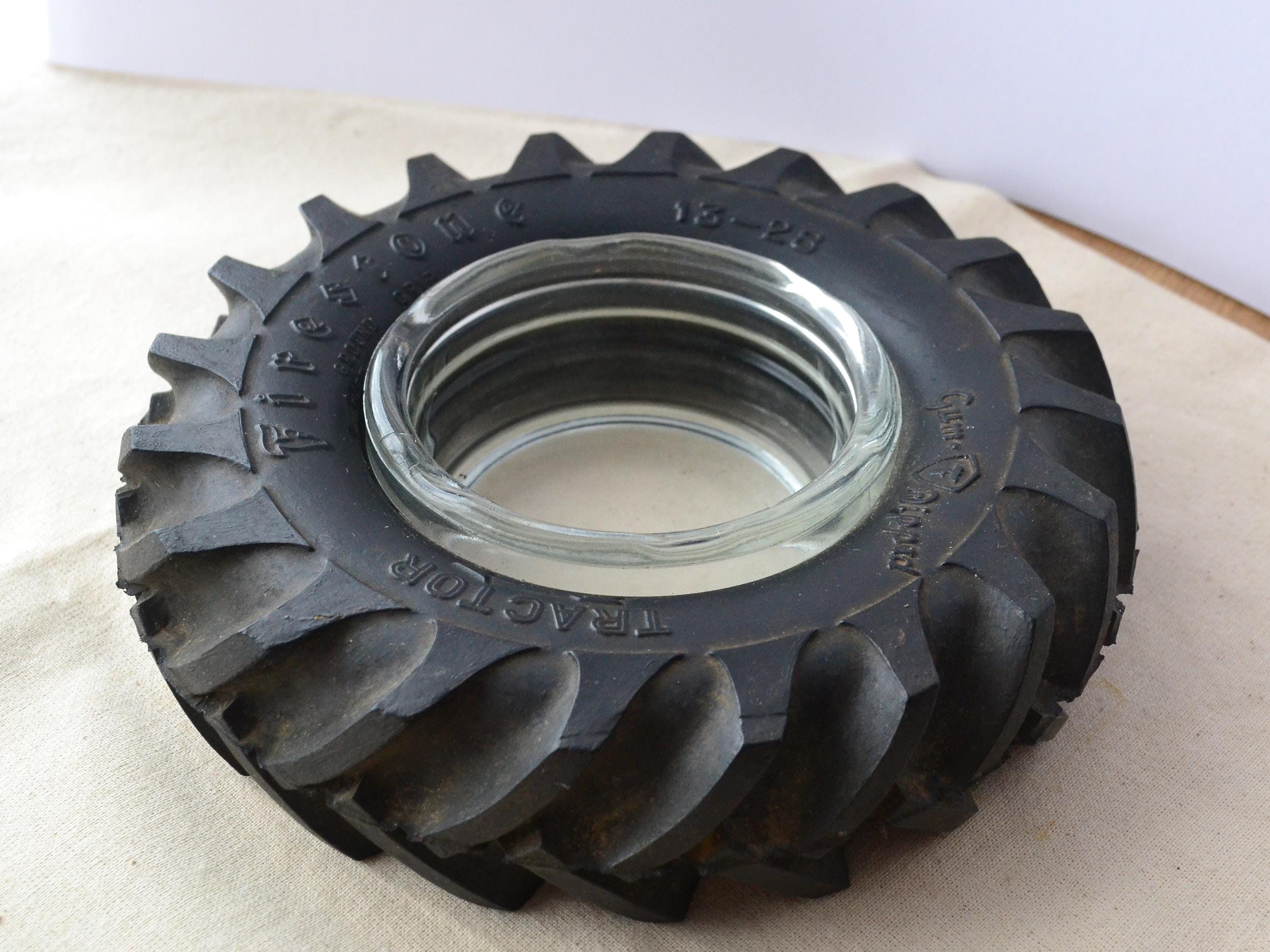 Vintage Firestone Ground Grip Tractor Tire Ashtray Glass Trinket
