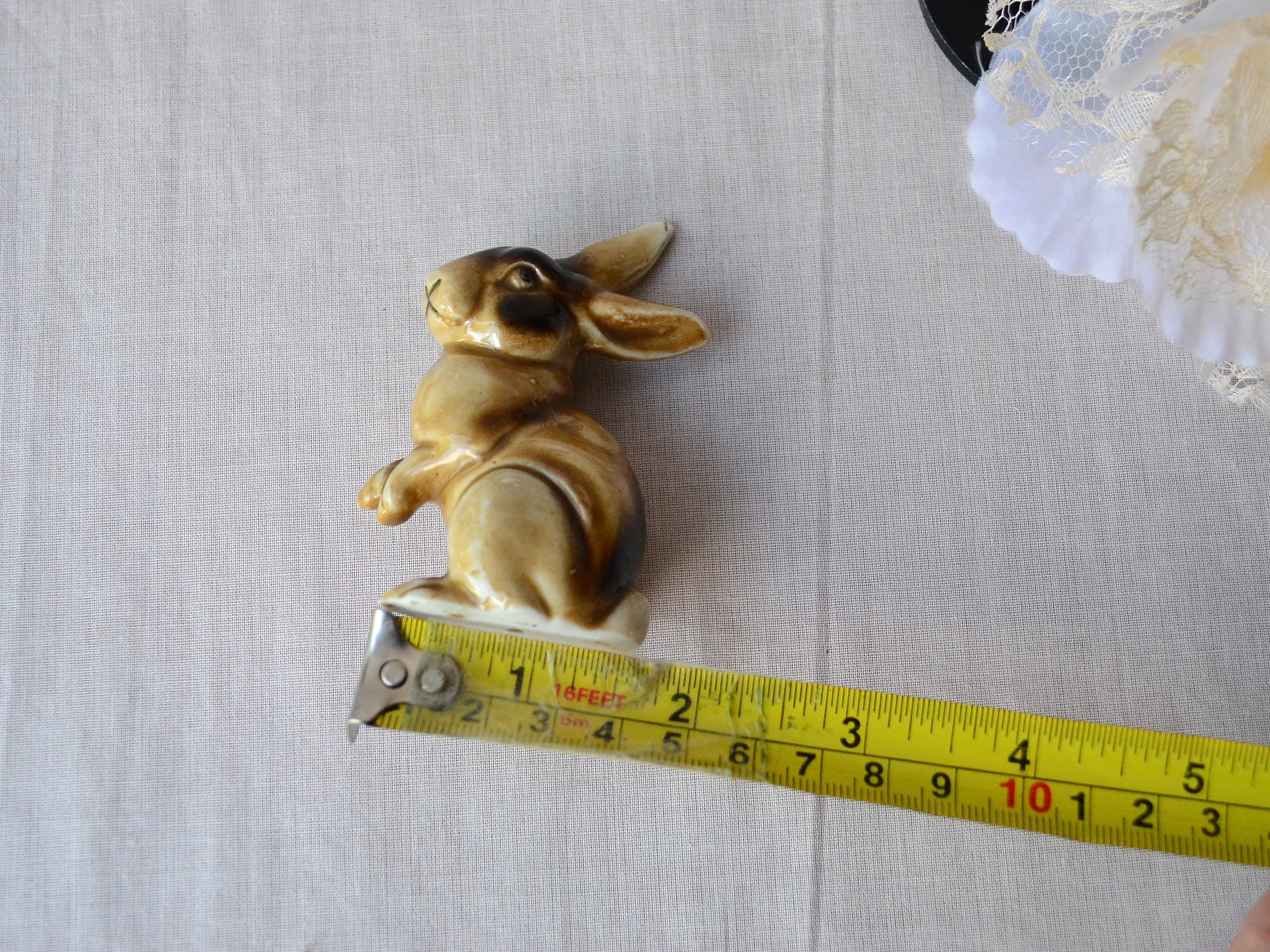 陶器のウサギの置物 ドイツ製 ヴィンテージ ウサギの飾り レトロ