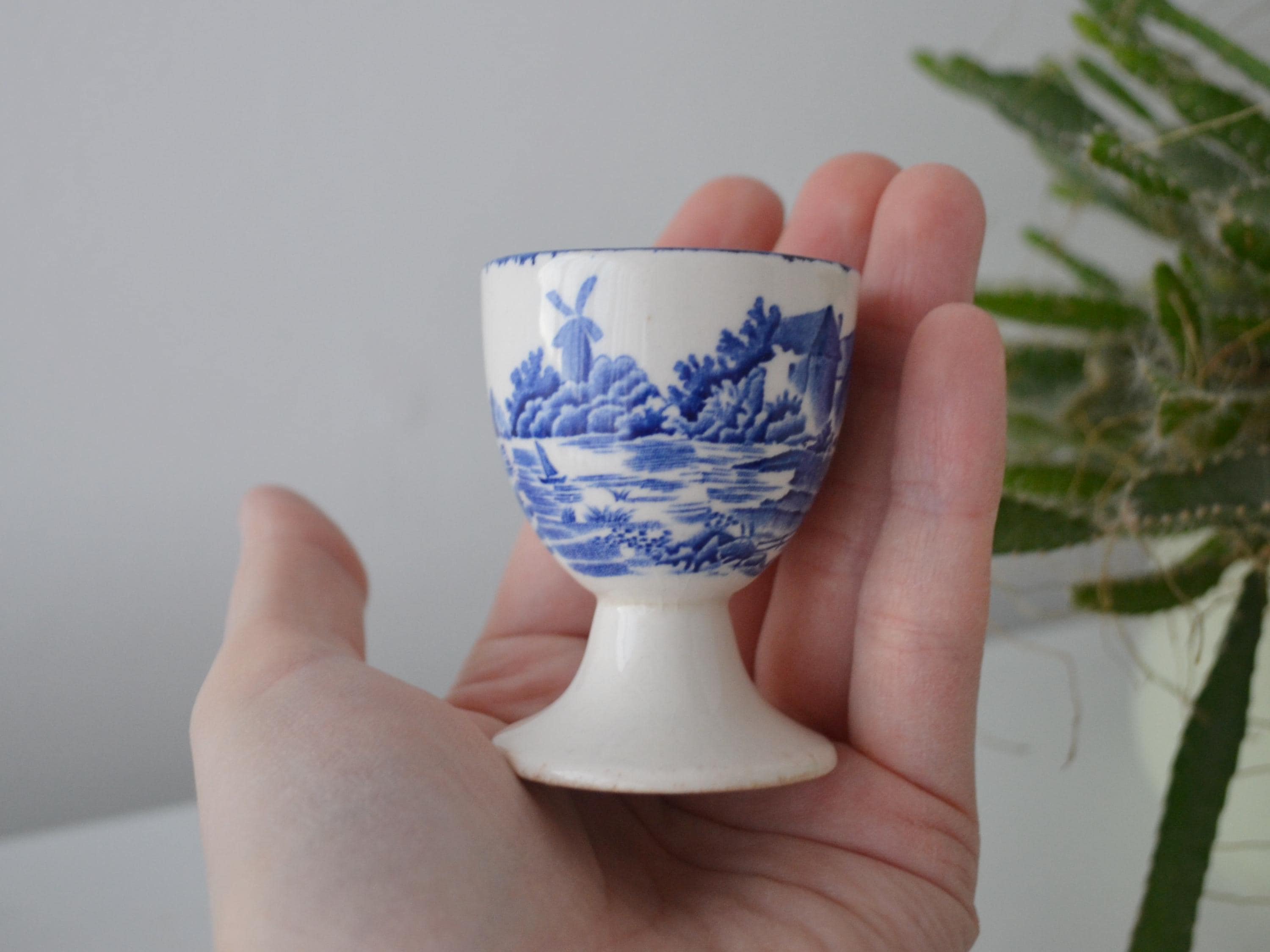 Johnson Brothers Coaching Scenes Egg Cup Pair 5cm Blue Ironstone